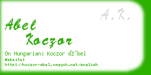 abel koczor business card